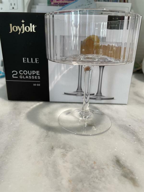 JoyJolt Elle verre vin rouge 48 cl lot de 2 strié