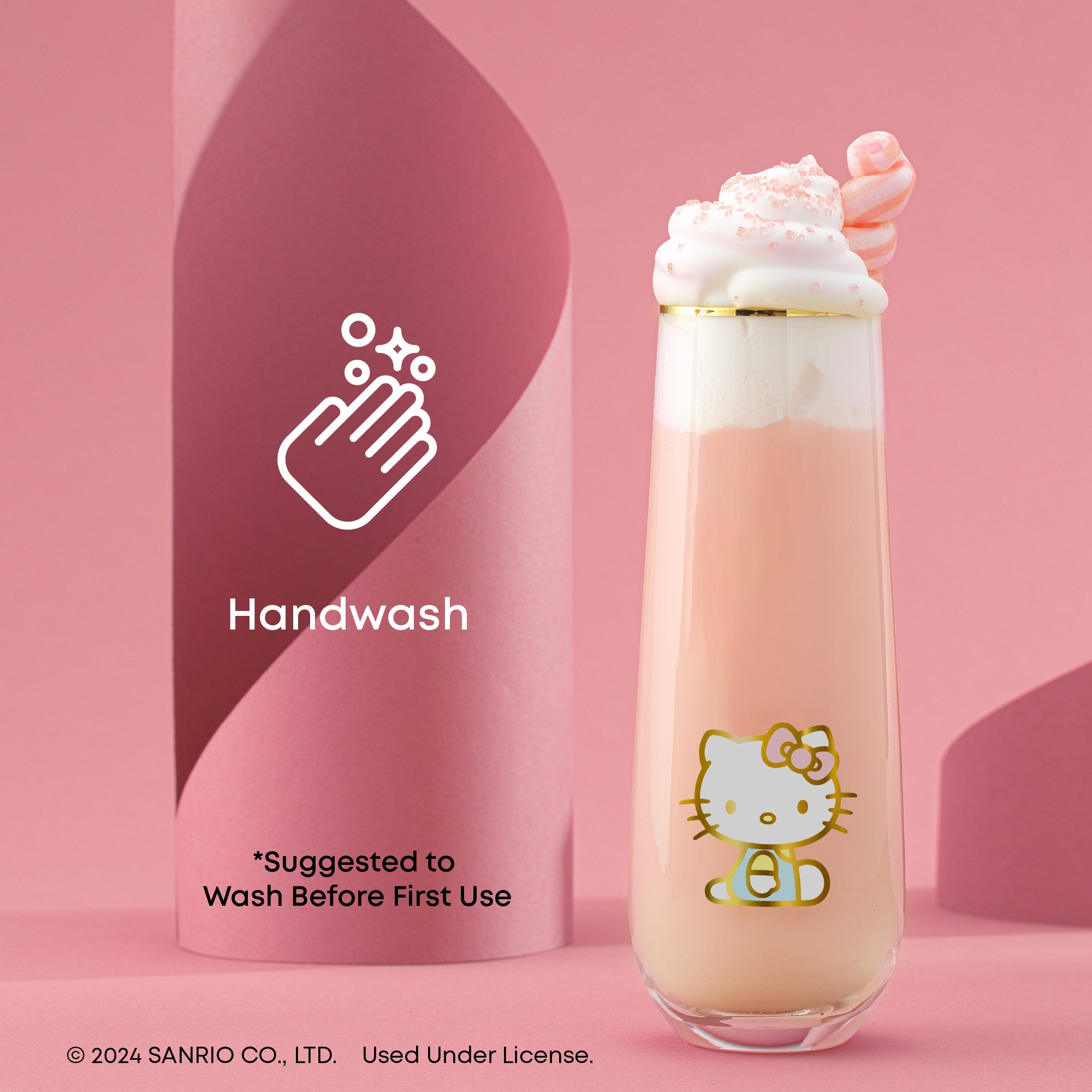 JoyJolt Hello Kitty Stay Gold flûtes sans pied 4x28 cl