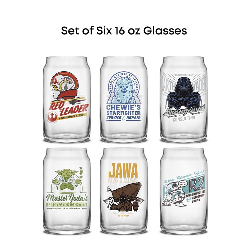 JoyJolt Star Wars Rétro verres canette lot de 6 47 cl