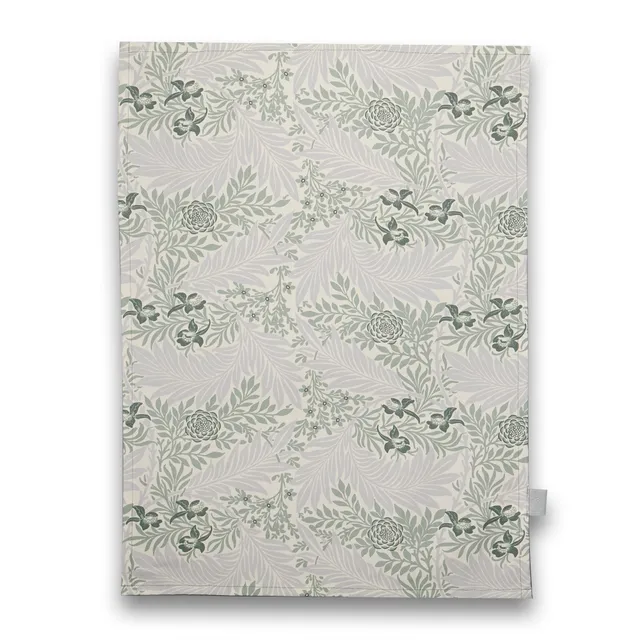William Morris Larkspur torchon coton recyclé vert