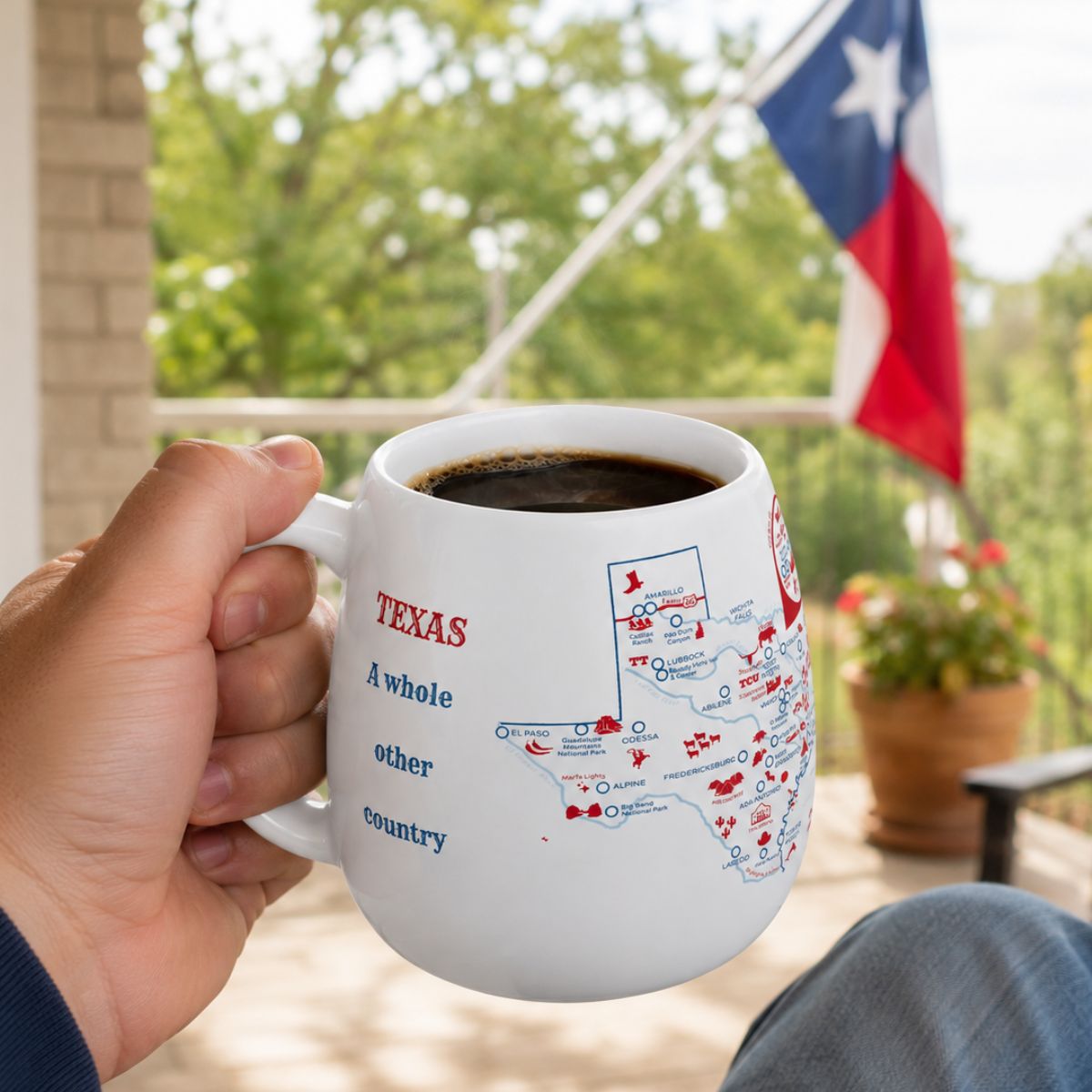 Trouvaille Global Texas Map mug de voyage à colorier