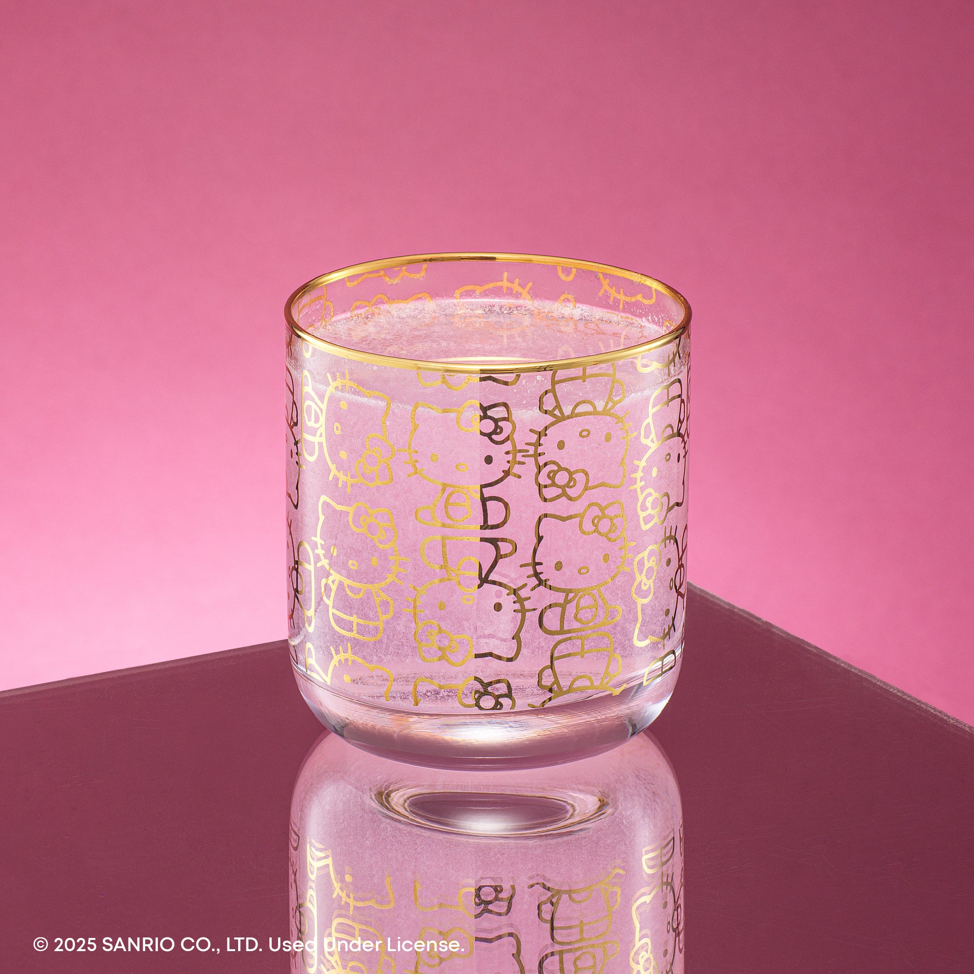 JoyJolt Hello Kitty Charmed verres courts 30 cl lot 2 doré