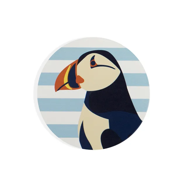 RSPB Puffin dessous de verre céramique 10 cm gros plan