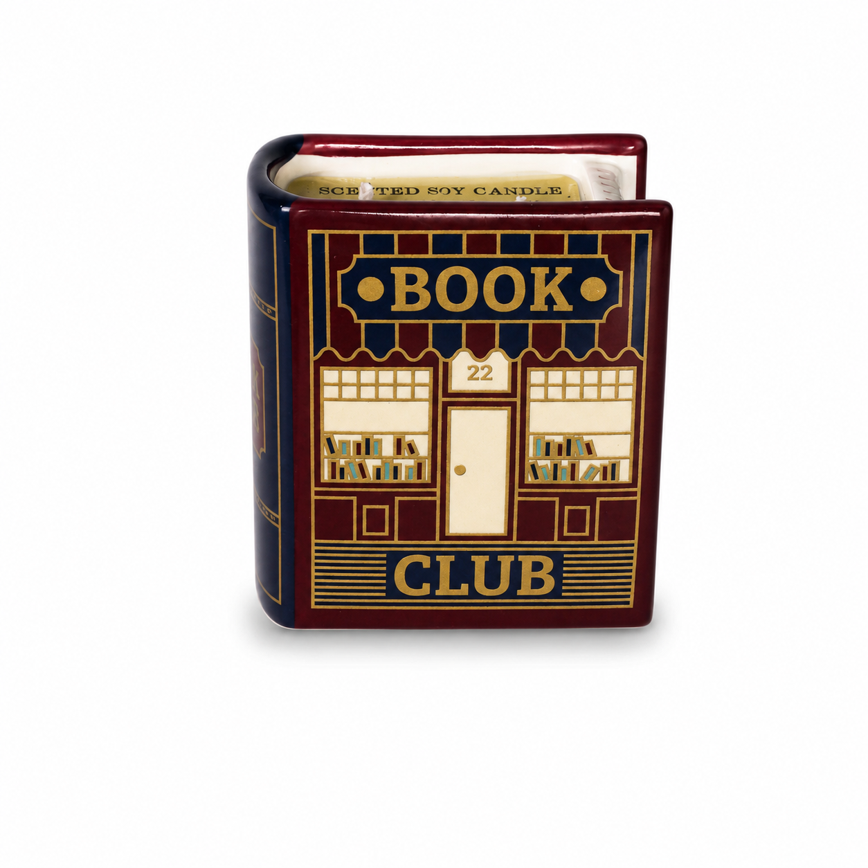 Pulteney Press Book Club bougie parfumée 10 cm bleue