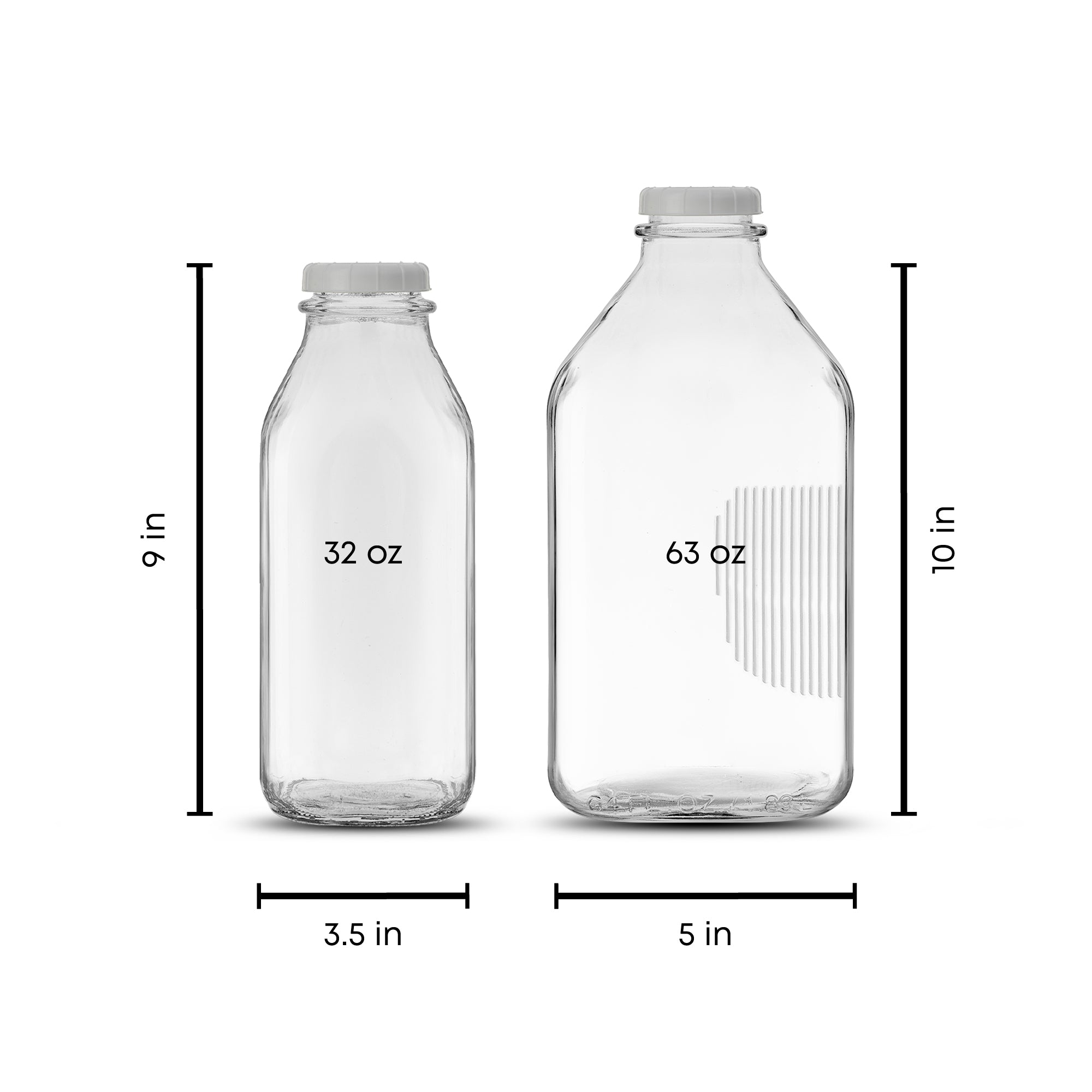 JoyJolt bouteilles lait verre 0,95/1,9 L lot 6