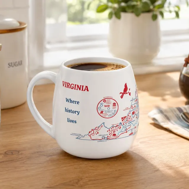 Trouvaille Global Virginia Map mug voyage à colorier