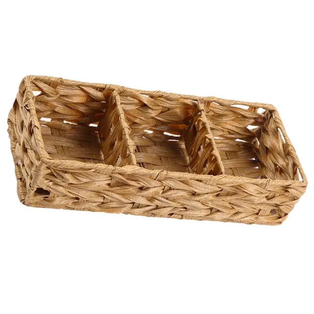 Alipis panier rangement tissé 3 compartiments 35 cm