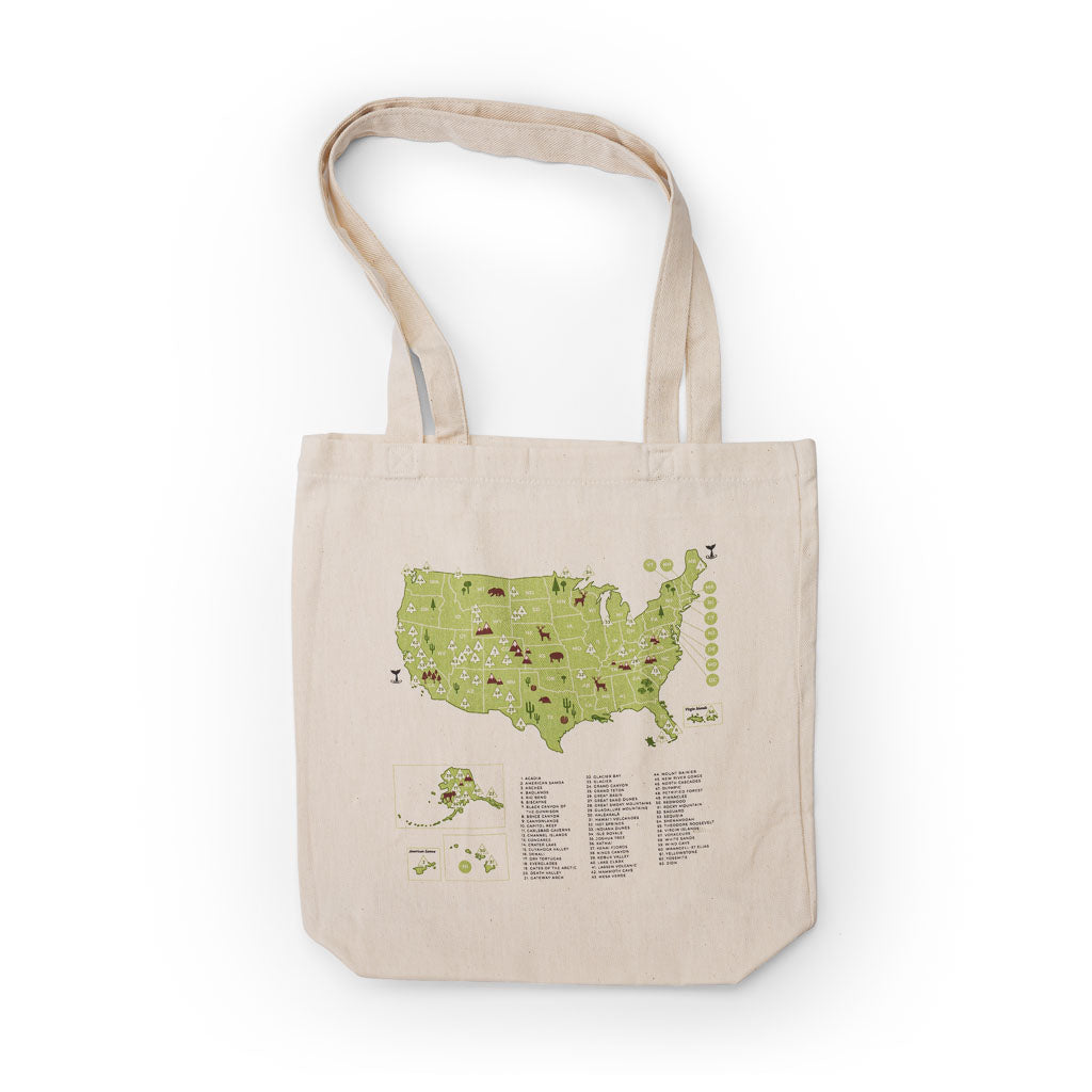 Trouvaille Global US National Parks tote bag à colorier