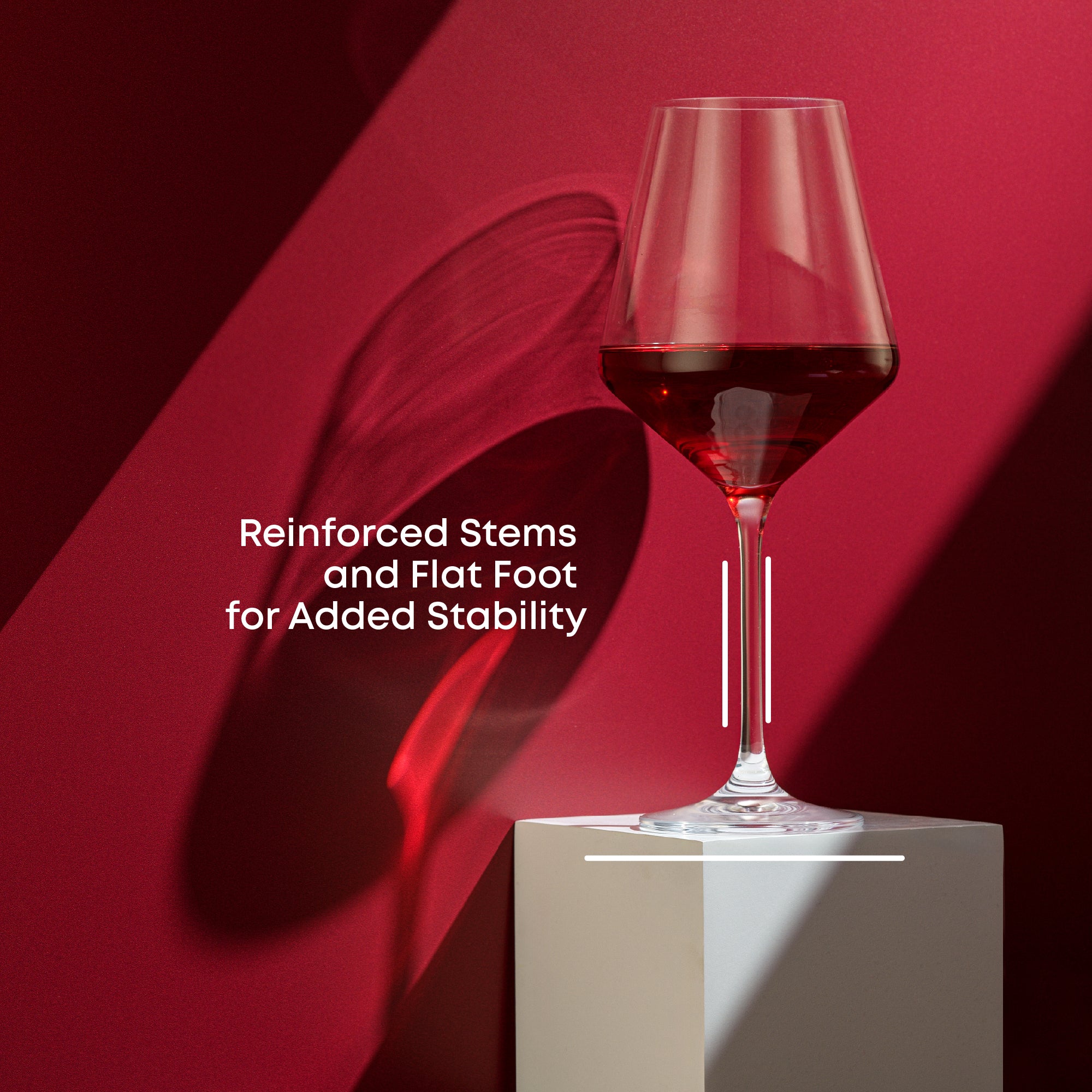 JoyJolt Layla verres à vin rouge lot de 4 50 cl cristal
