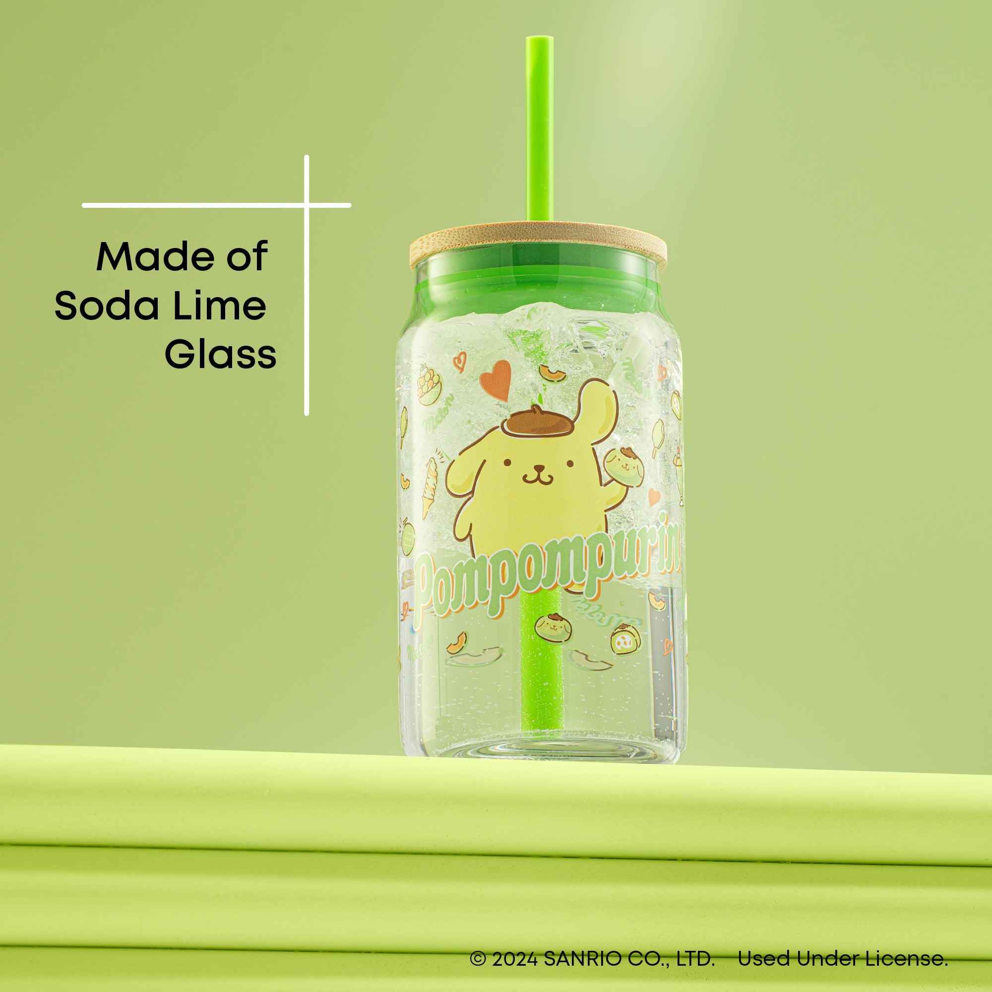 JoyJolt Hello Kitty Pompompurin gobelet 47 cl paille bambou