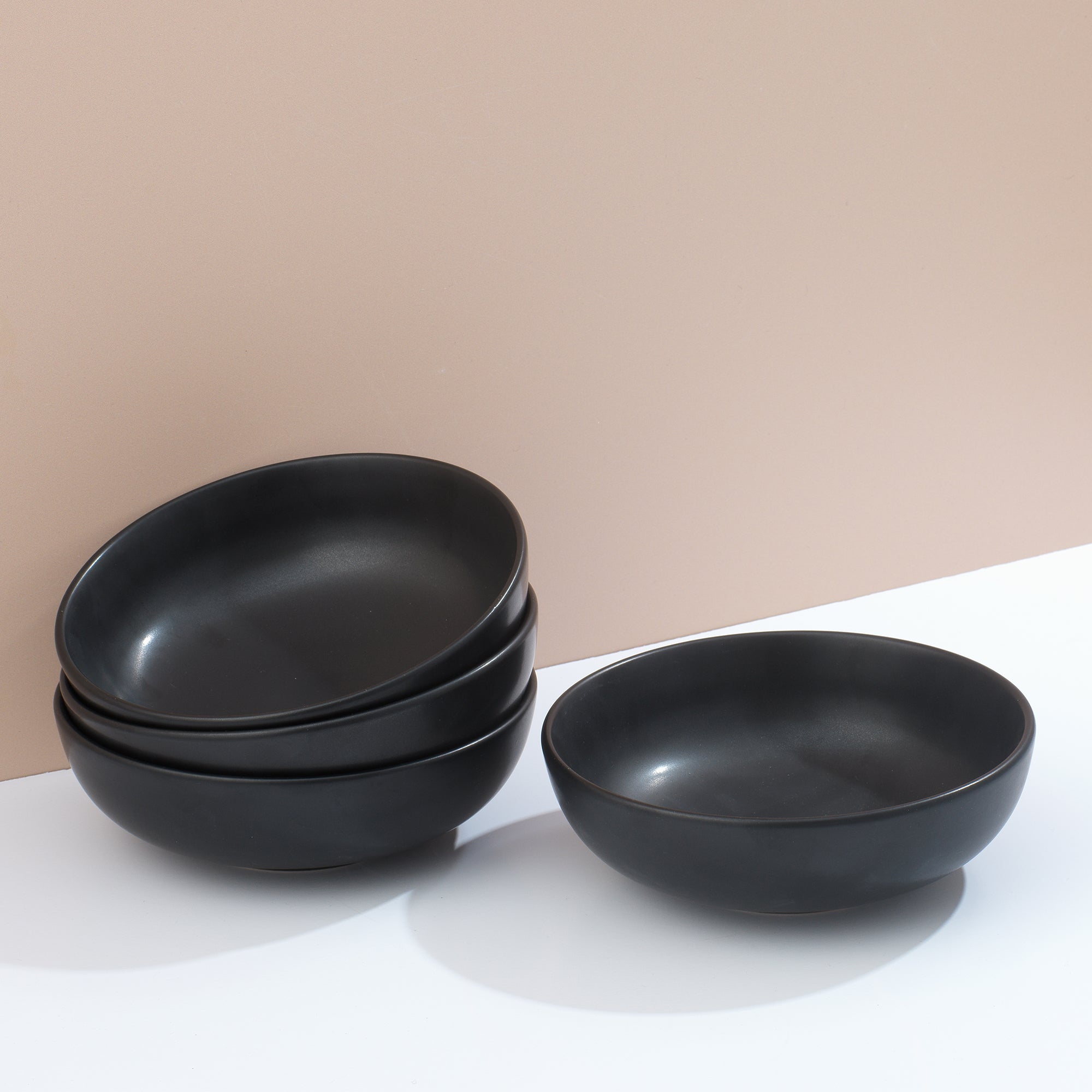 JoyJolt Mesa bols à pâtes lot de 4 89 cl noir mat