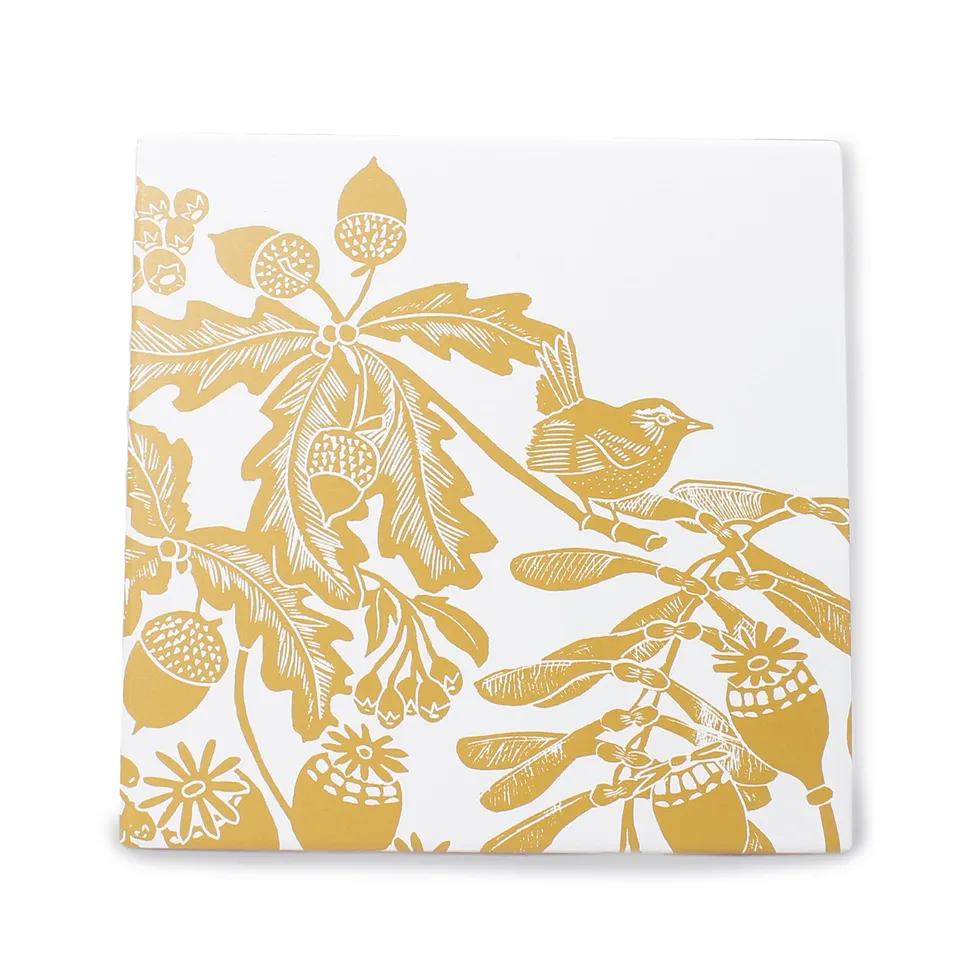 Kate Heiss Woodland Ochre dessous-de-plat 20 cm ocre