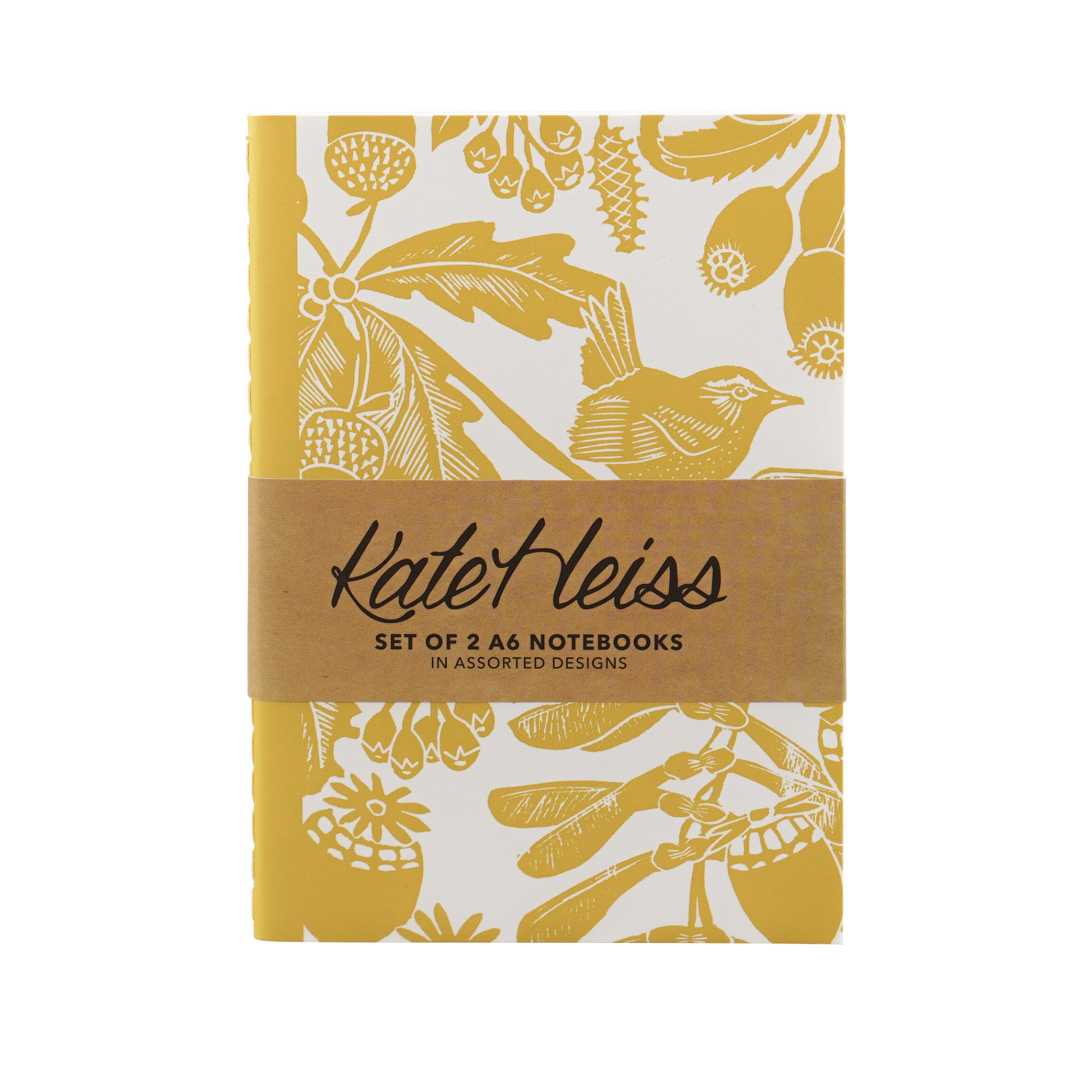 HMB Kate Heiss lot 2 carnets A6 bleu moutarde