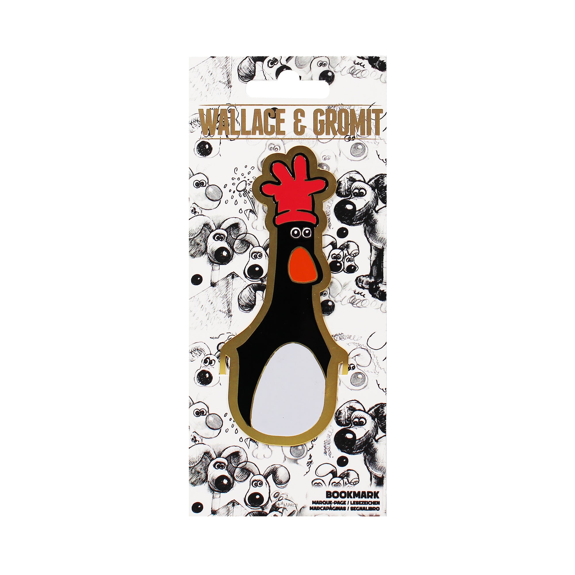 Wallace & Gromit Feathers marque-page métal noir 12,5 cm