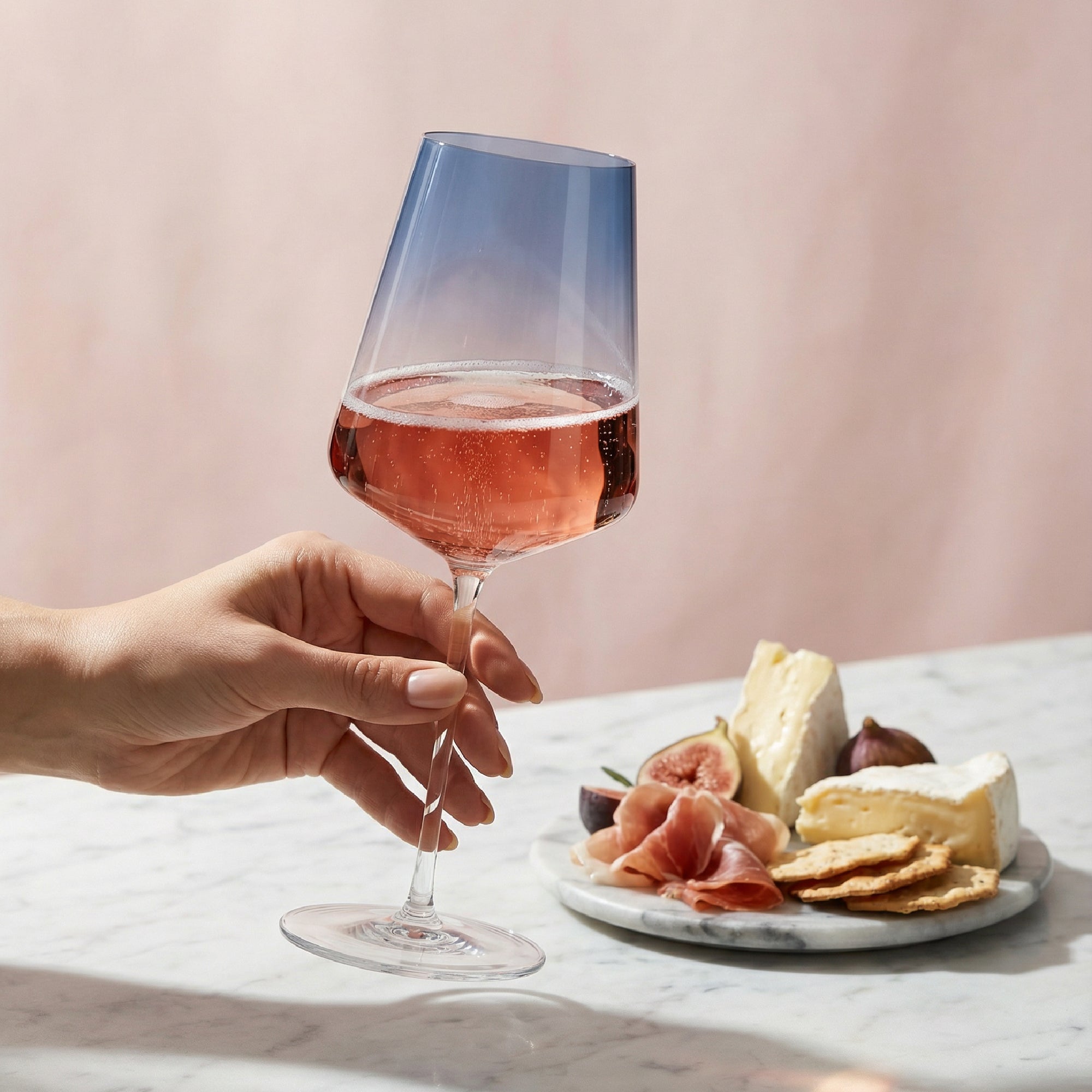 JoyJolt Sidney verres à vin rouge bleu ombré 4x 56 cl cristal