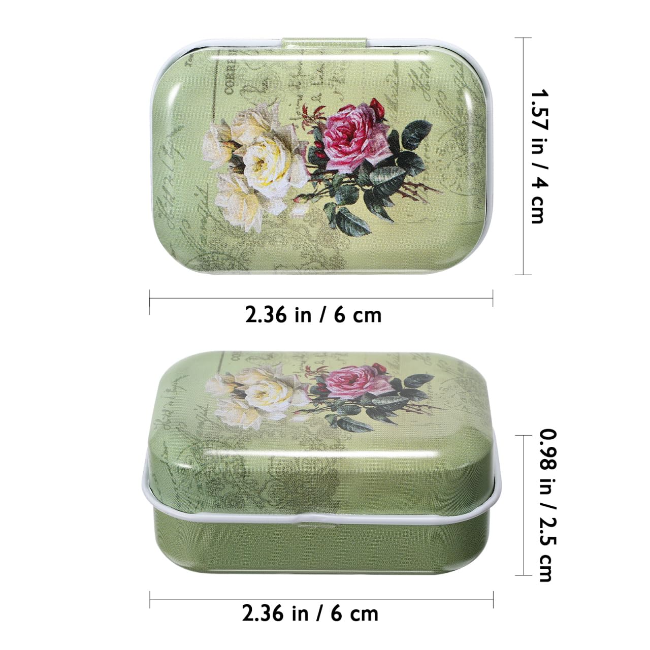Alipis boîtes fer blanc fleurs bijoux lot de 8