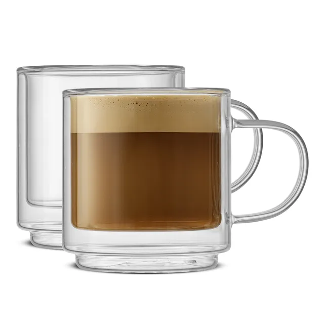 JoyJolt Haven mugs verre double paroi 2x40 cl empilables