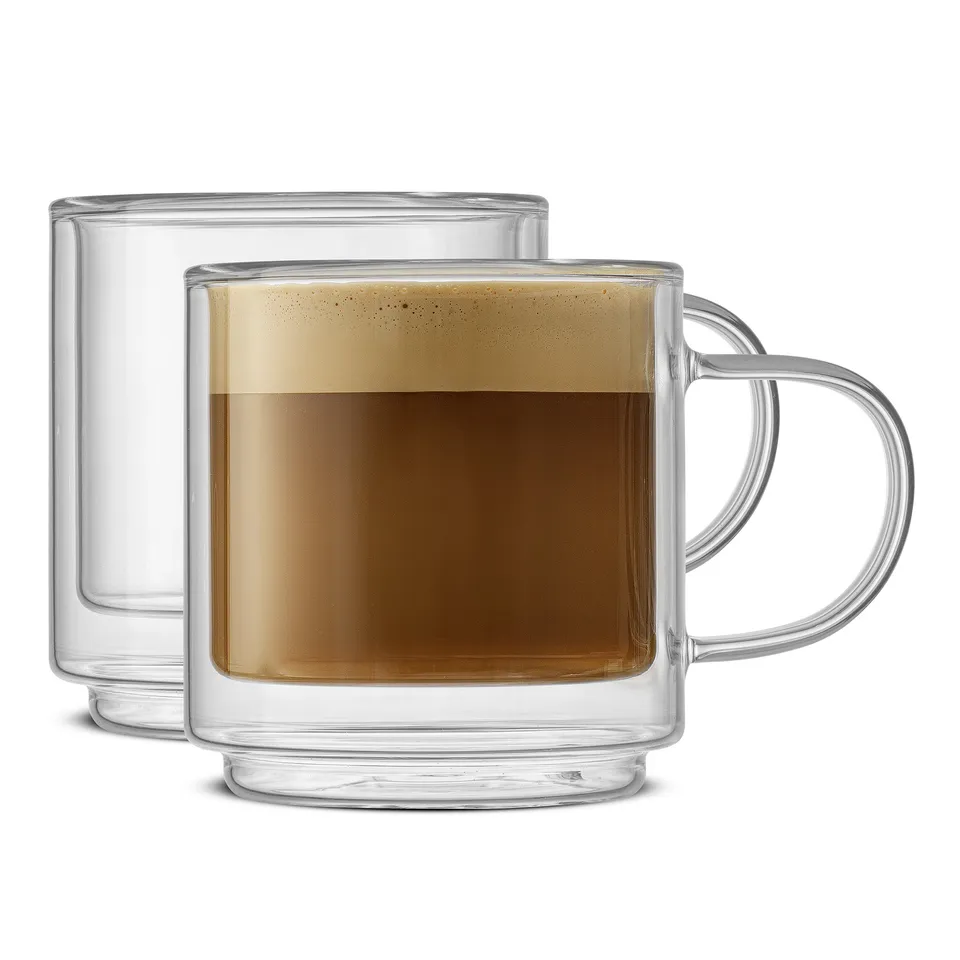 JoyJolt Haven mugs verre double paroi 2x40 cl empilables