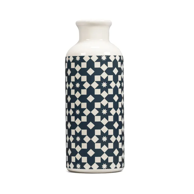 HMB Tiles vase céramique 20 cm bleu marine