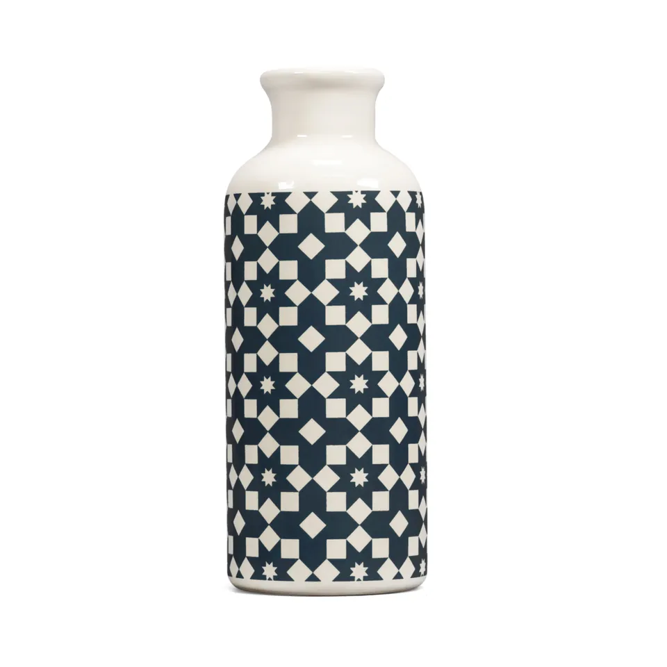 HMB Tiles vase céramique 20 cm bleu marine