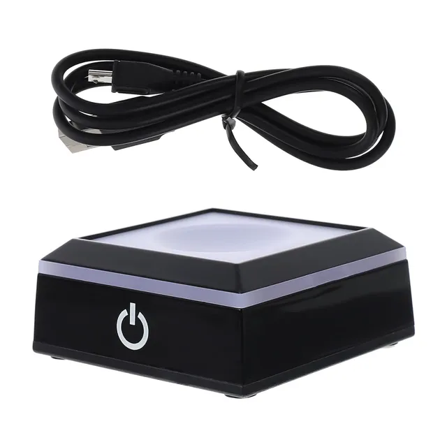 Alipis socle lumineux carré boule cristal plastique