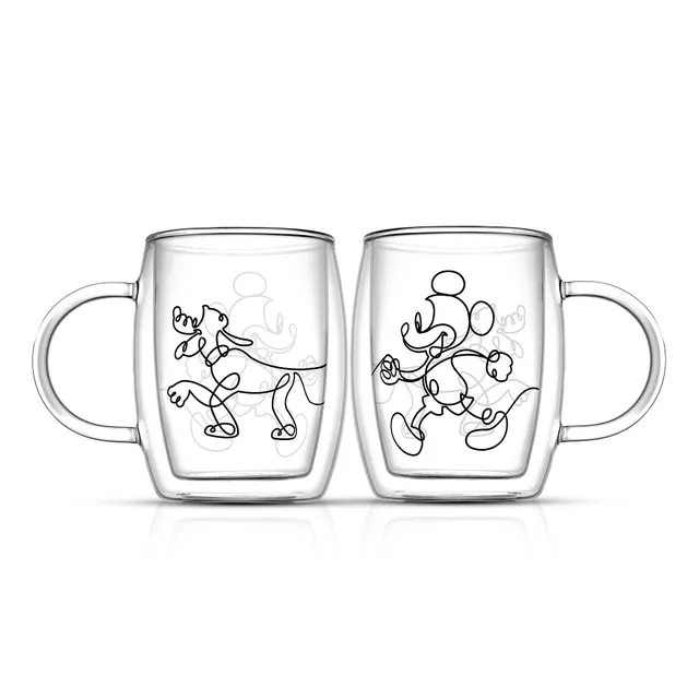 JoyJolt Disney mugs expresso 16 cl lot 2 Mickey Pluto