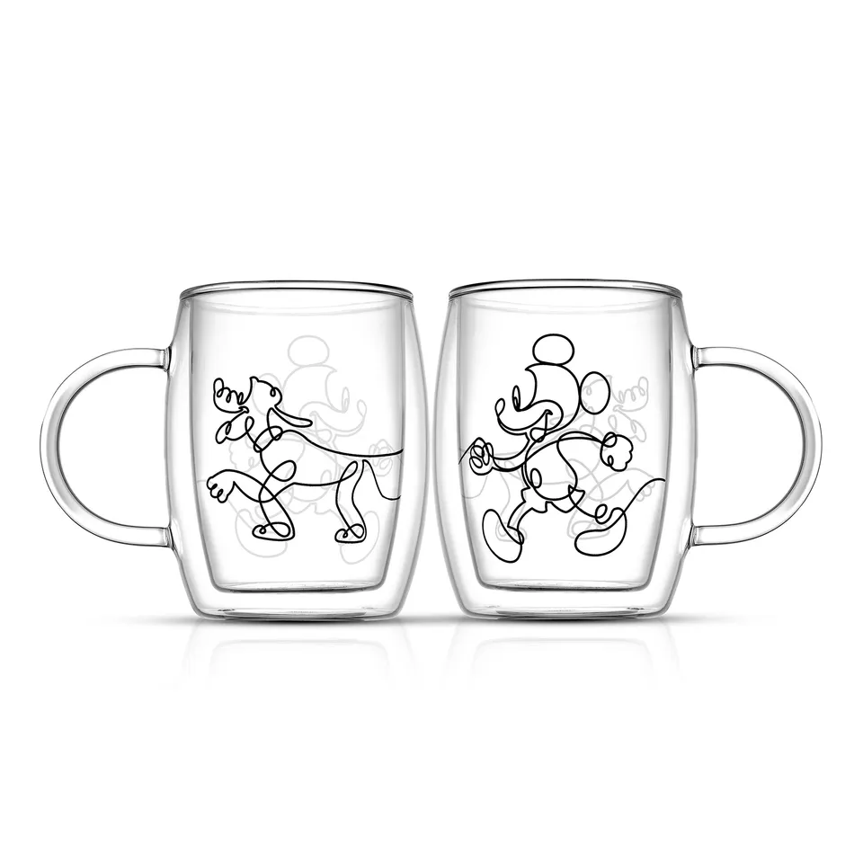 JoyJolt Disney mugs expresso 16 cl lot 2 Mickey Pluto