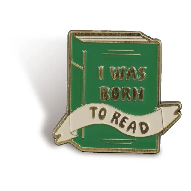 Pulteney Press Born to Read pin's émail vert 3,8 cm