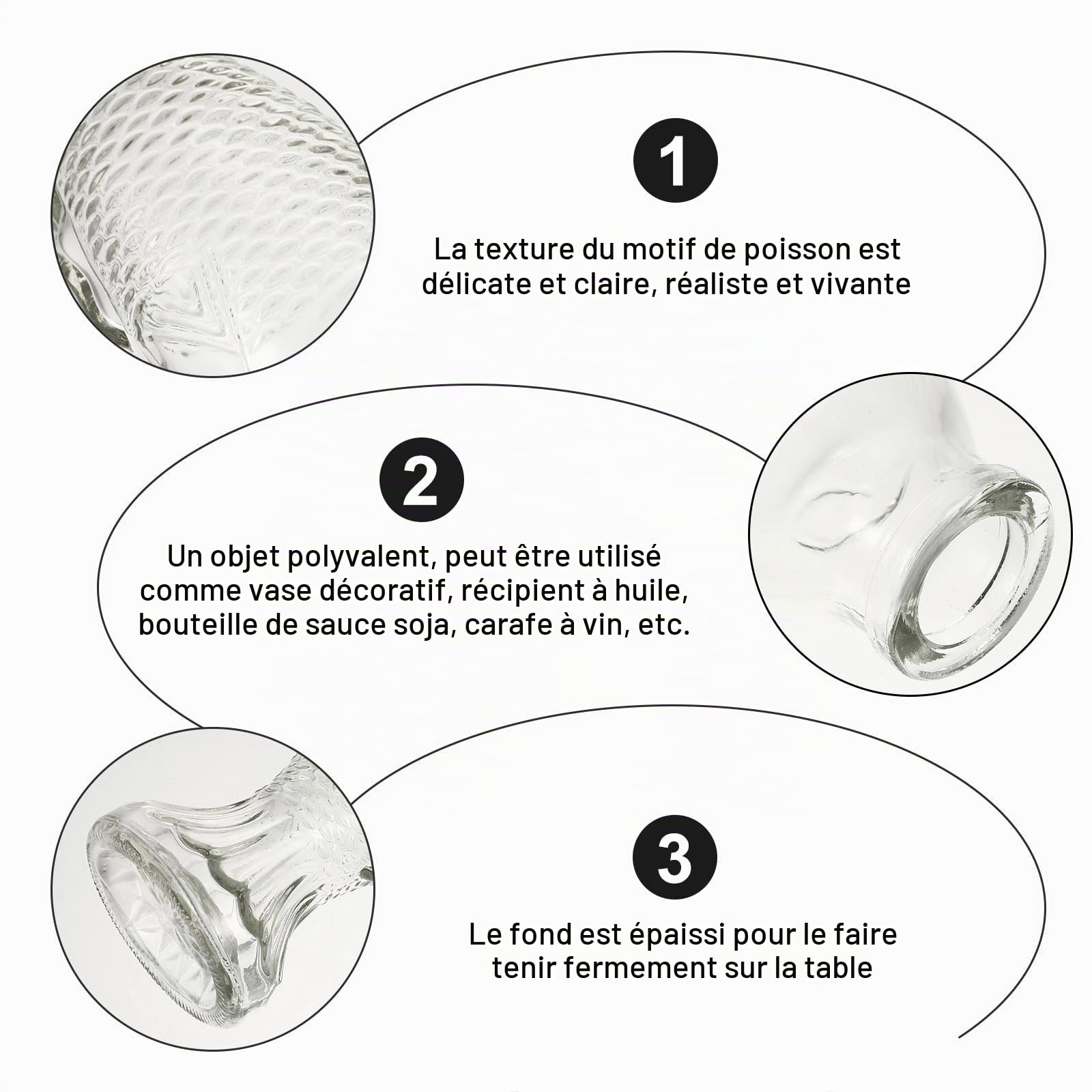 Alipis bouteille verre poisson bouchon liège 26 cm