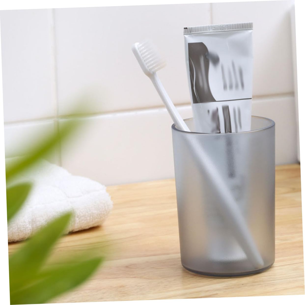 Alipis gobelets salle de bain plastique transparent lot de 5