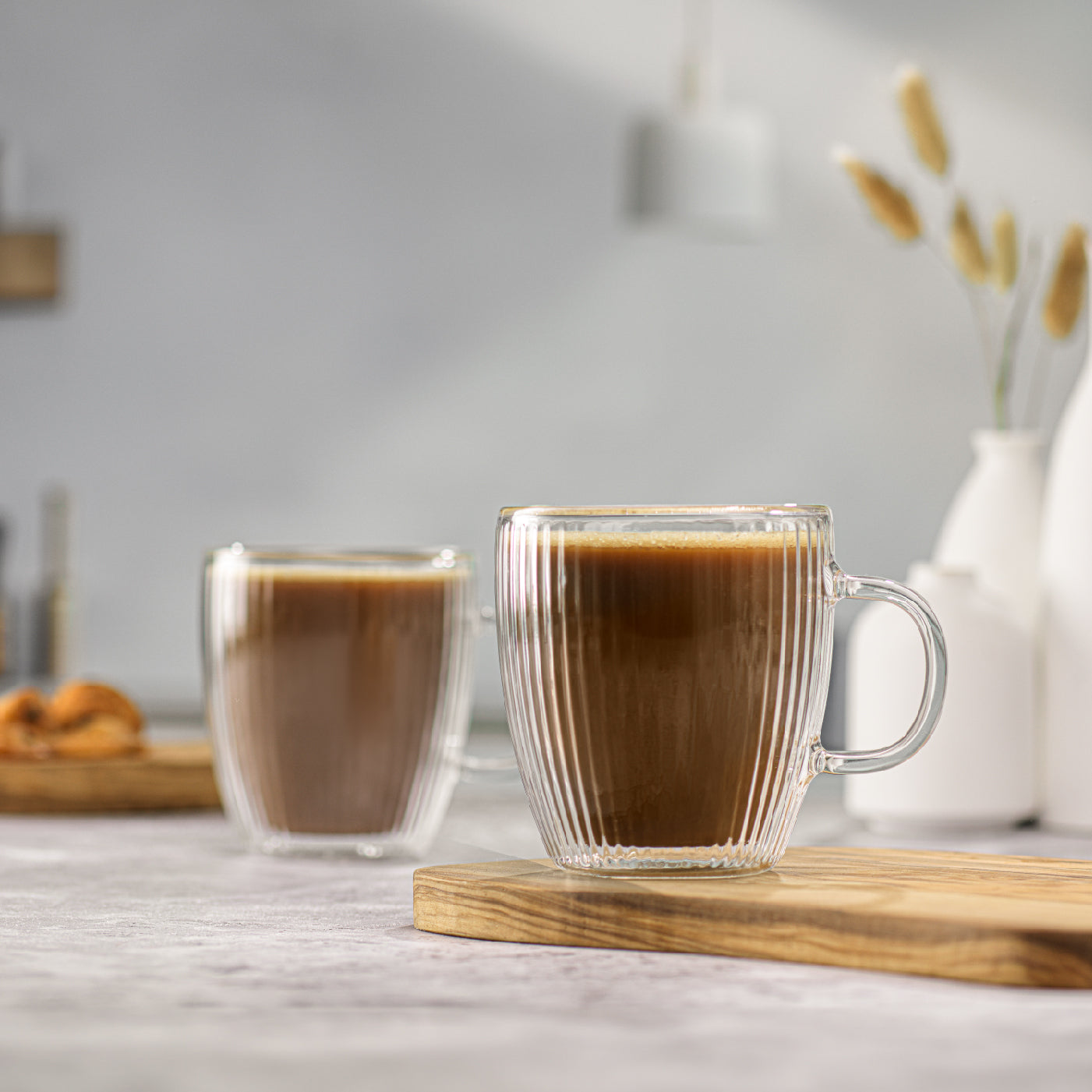 JoyJolt Savor mug verre double paroi cannelé 40 cl x4