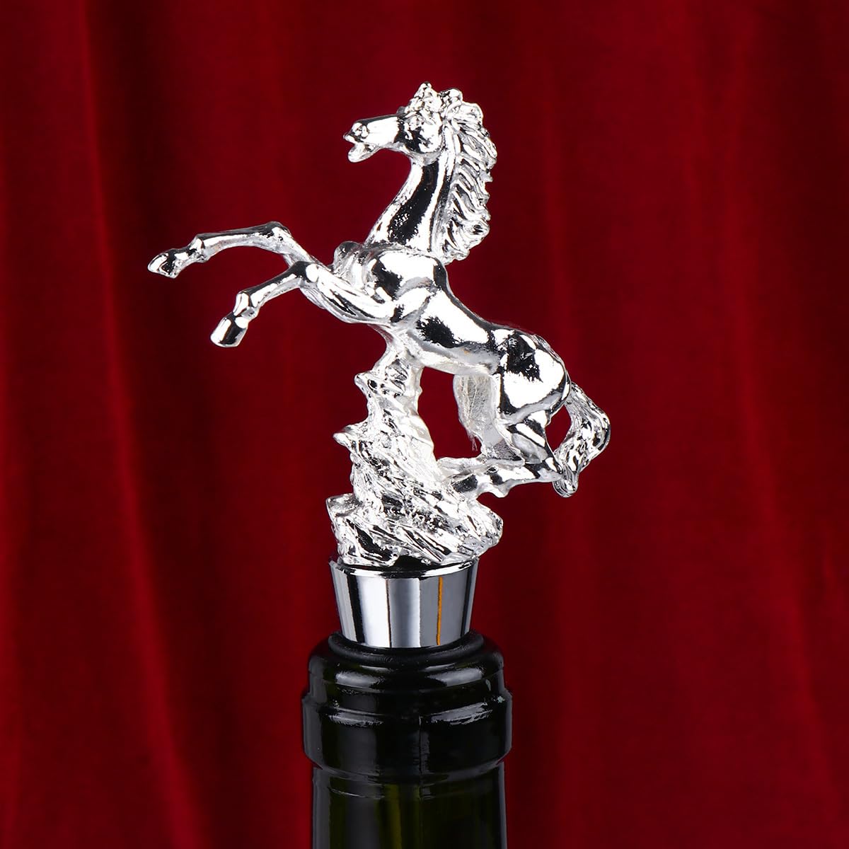 Alipis Cheval Argente bouchon de vin 1 piece reutilisable