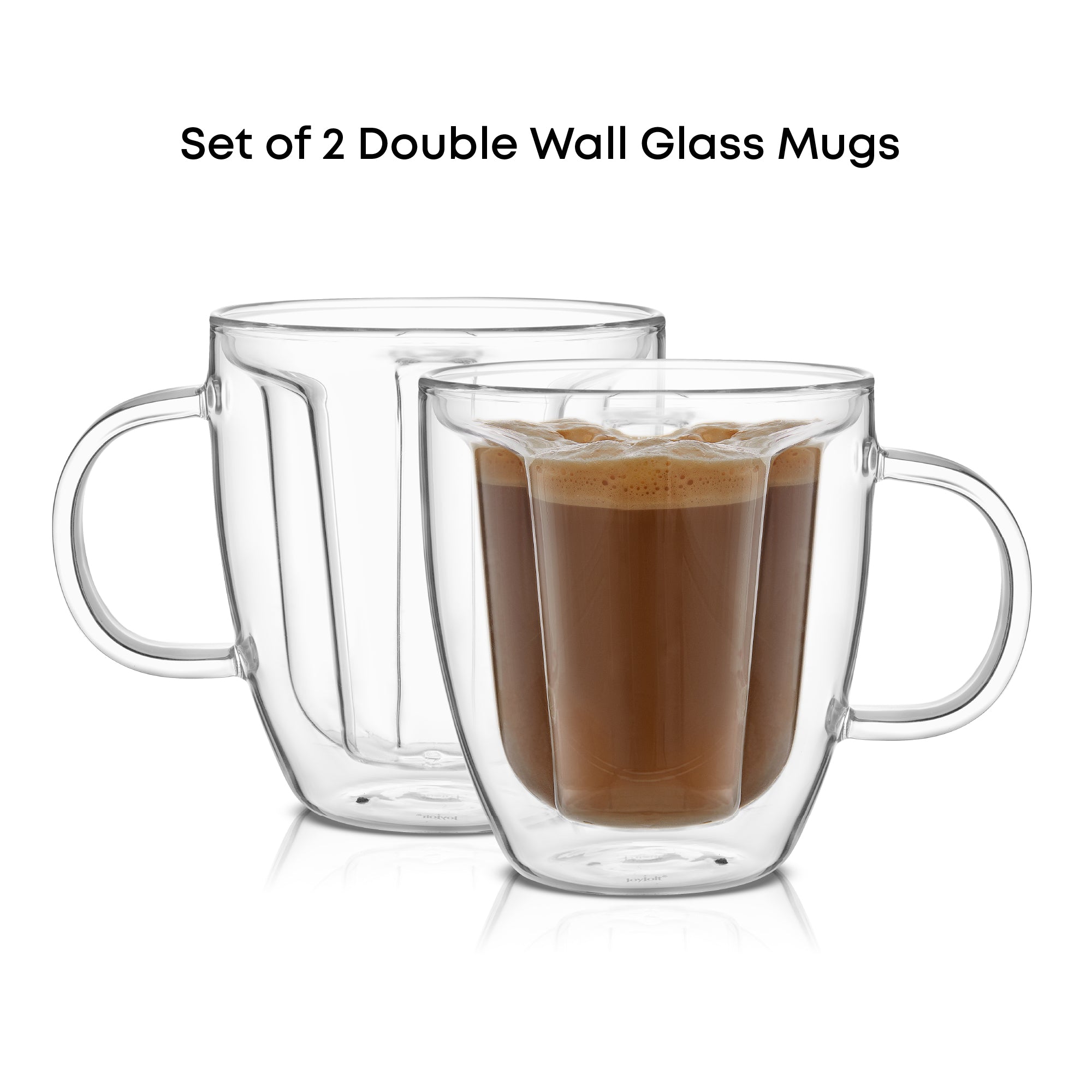 JoyJolt Mickey 3D mugs verre double paroi 30 cl lot 2