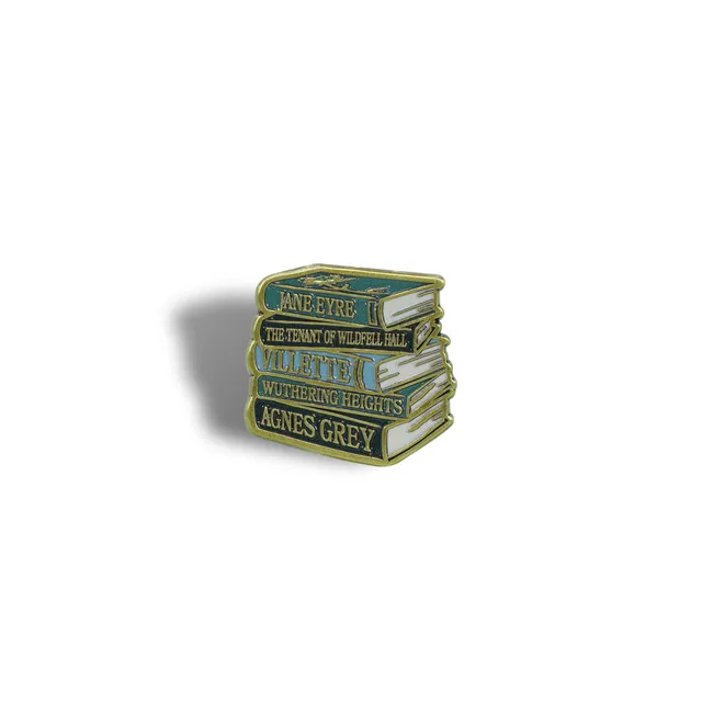 HMB Bronte Sisters Book Stack pin's émail vert 3 cm