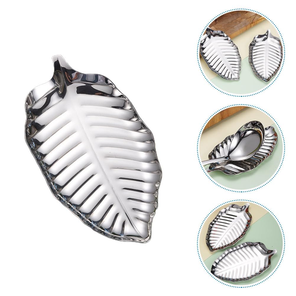 Alipis plateau feuille argent décoratif apéro