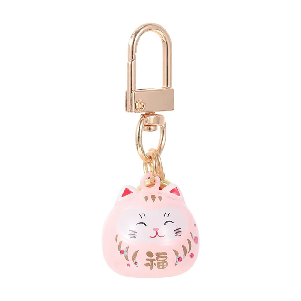 Alipis Maneki Neko porte-clés chat rose céramique