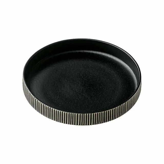 Artis Nara assiette creuse 24 cm noir blanc