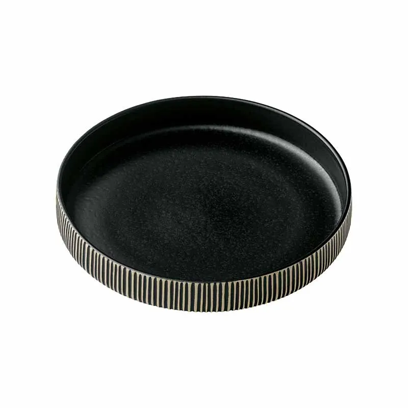Artis Nara assiette creuse 24 cm noir blanc