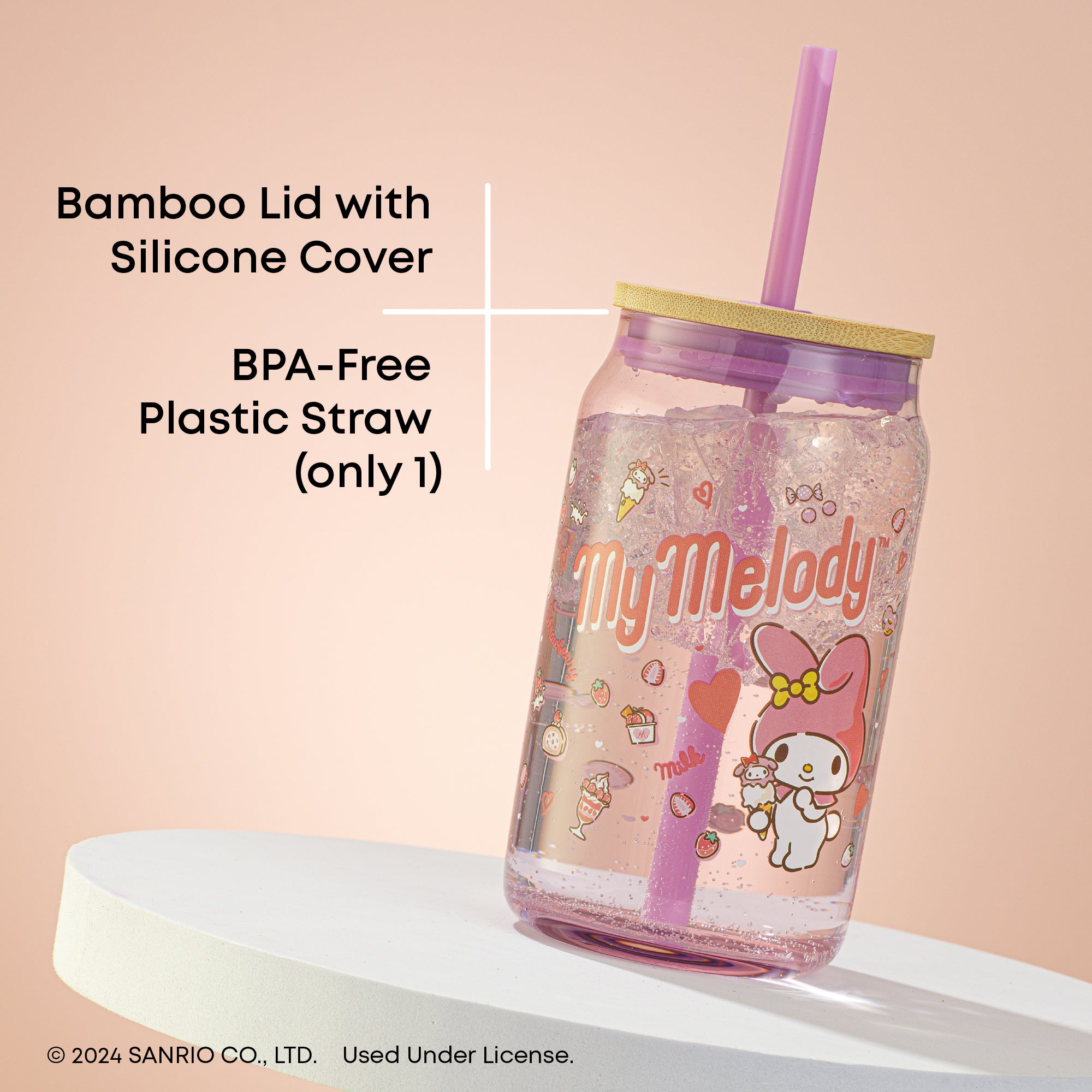 JoyJolt Hello Kitty My Melody gobelet canette 47 cl paille