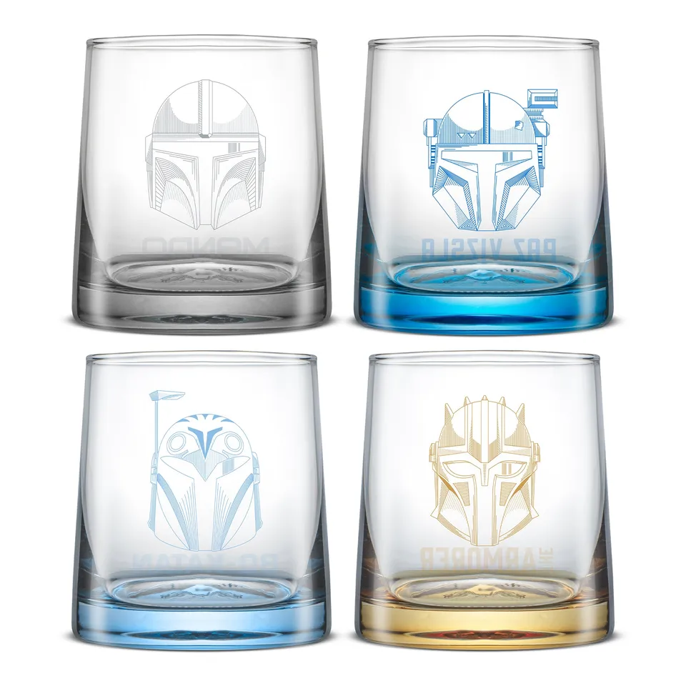 Star Wars Mandalorian verre à whisky 30 cl lot de 4 casques