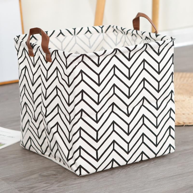 Alipis panier à linge pliable coton lin cube 32 cm