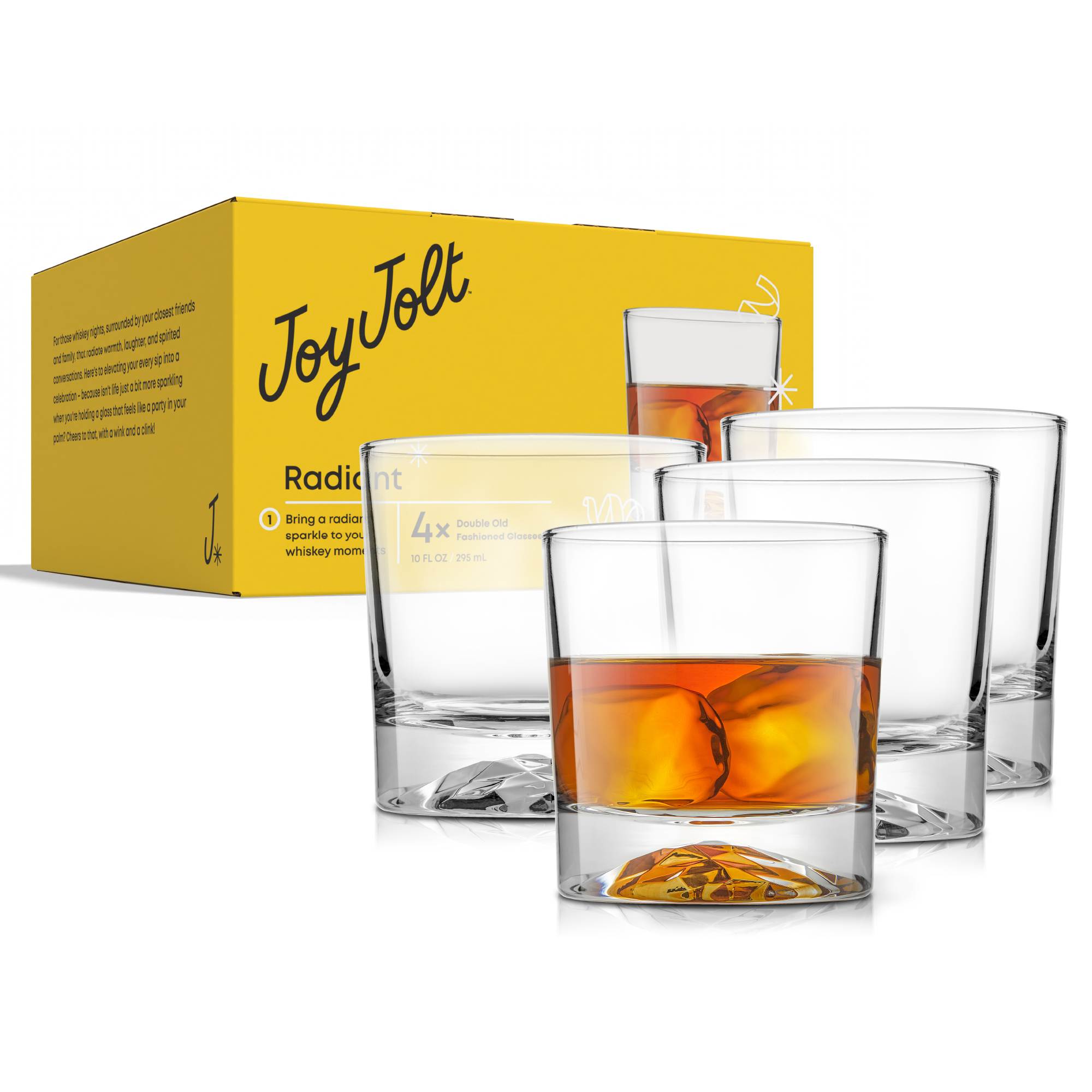 JoyJolt Radiant verres whisky 30 cl lot 4