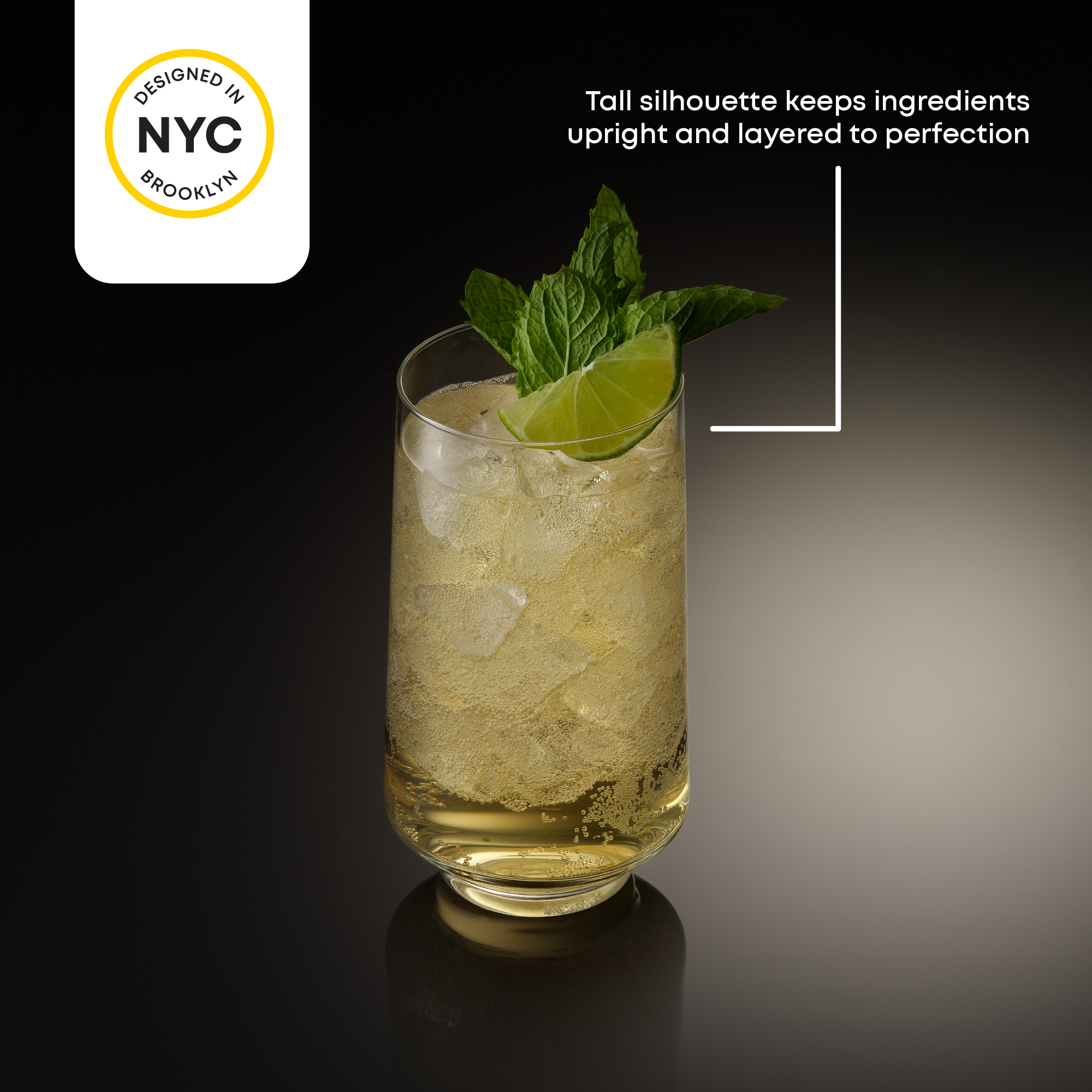 JoyJolt Sidney verre highball 47 cl x4 cristal