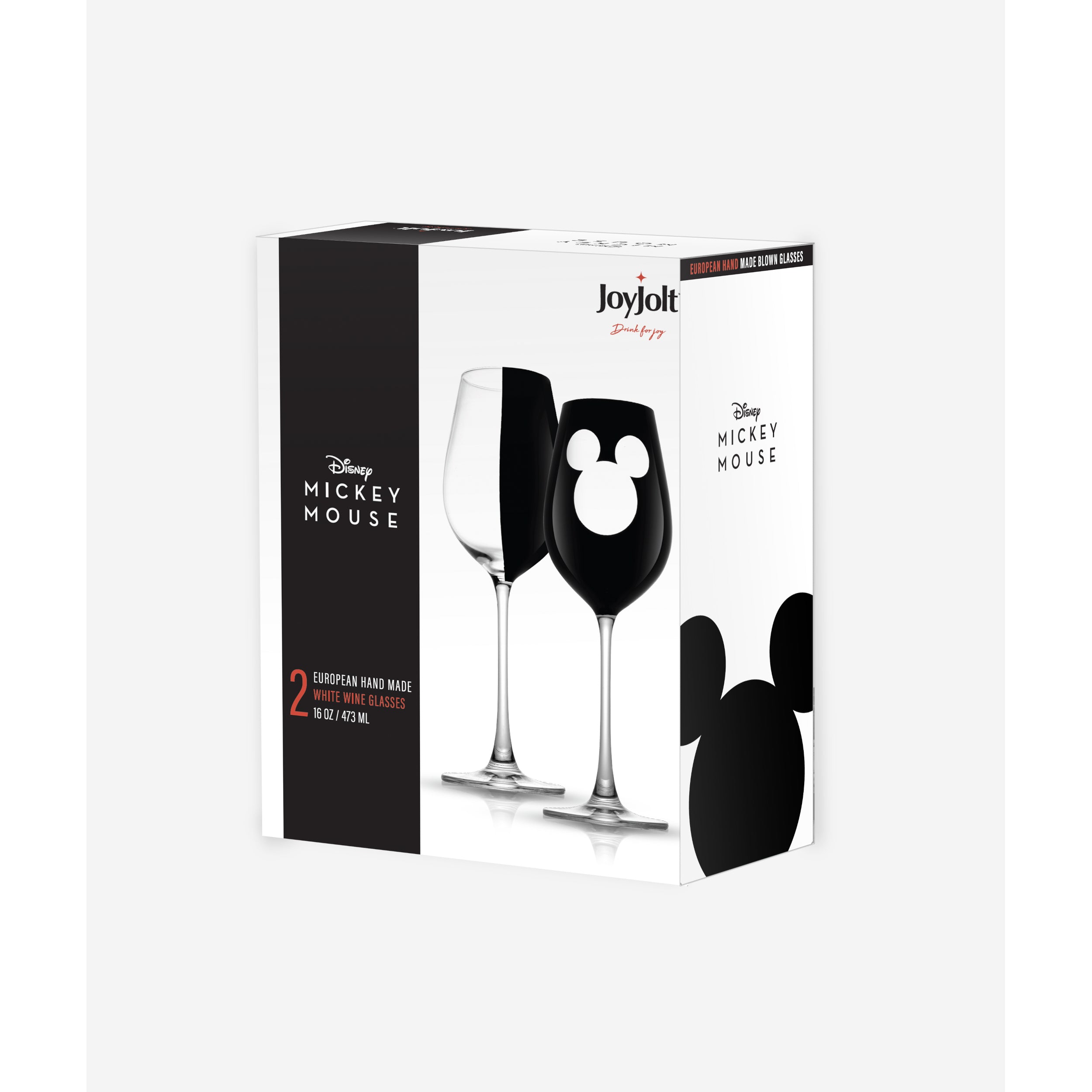 JoyJolt Disney Mickey verre à vin blanc 47 cl lot de 2 cristal