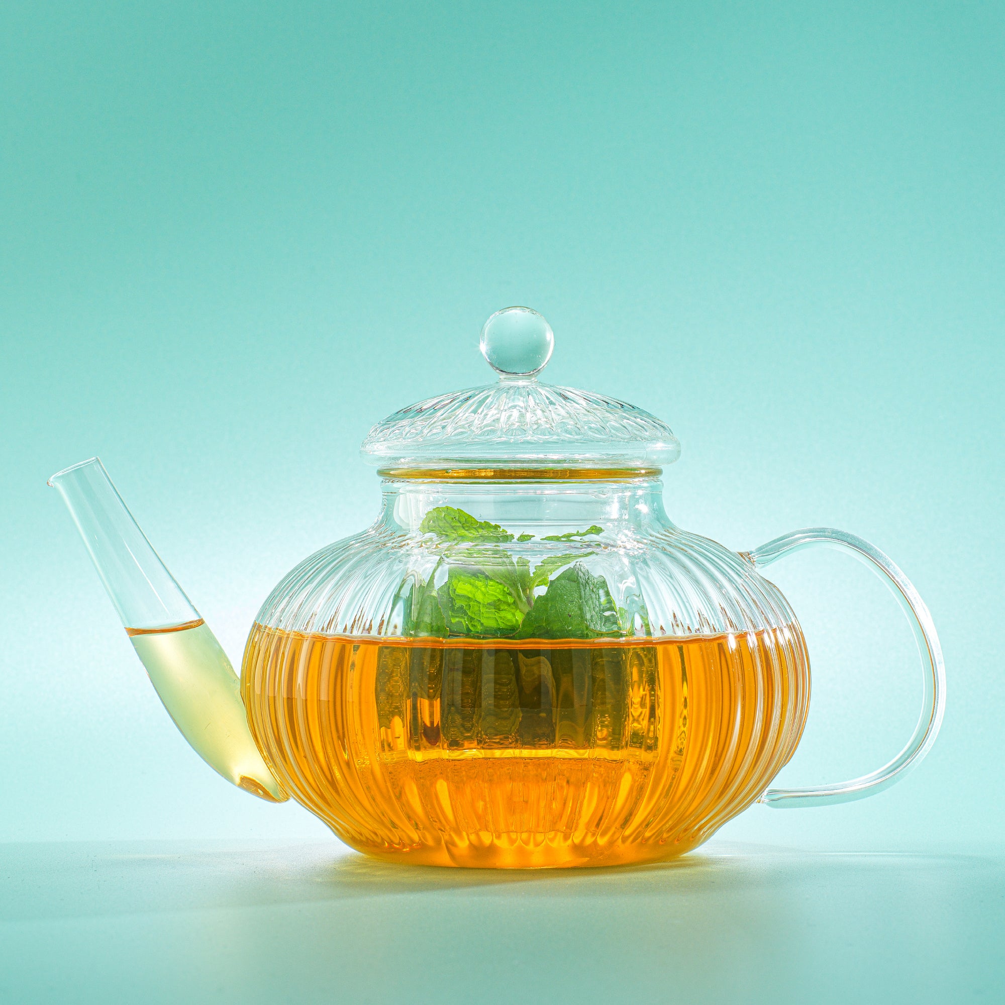 JoyJolt Fluted Théière Verre 1 L avec Infuseur Cannelée
