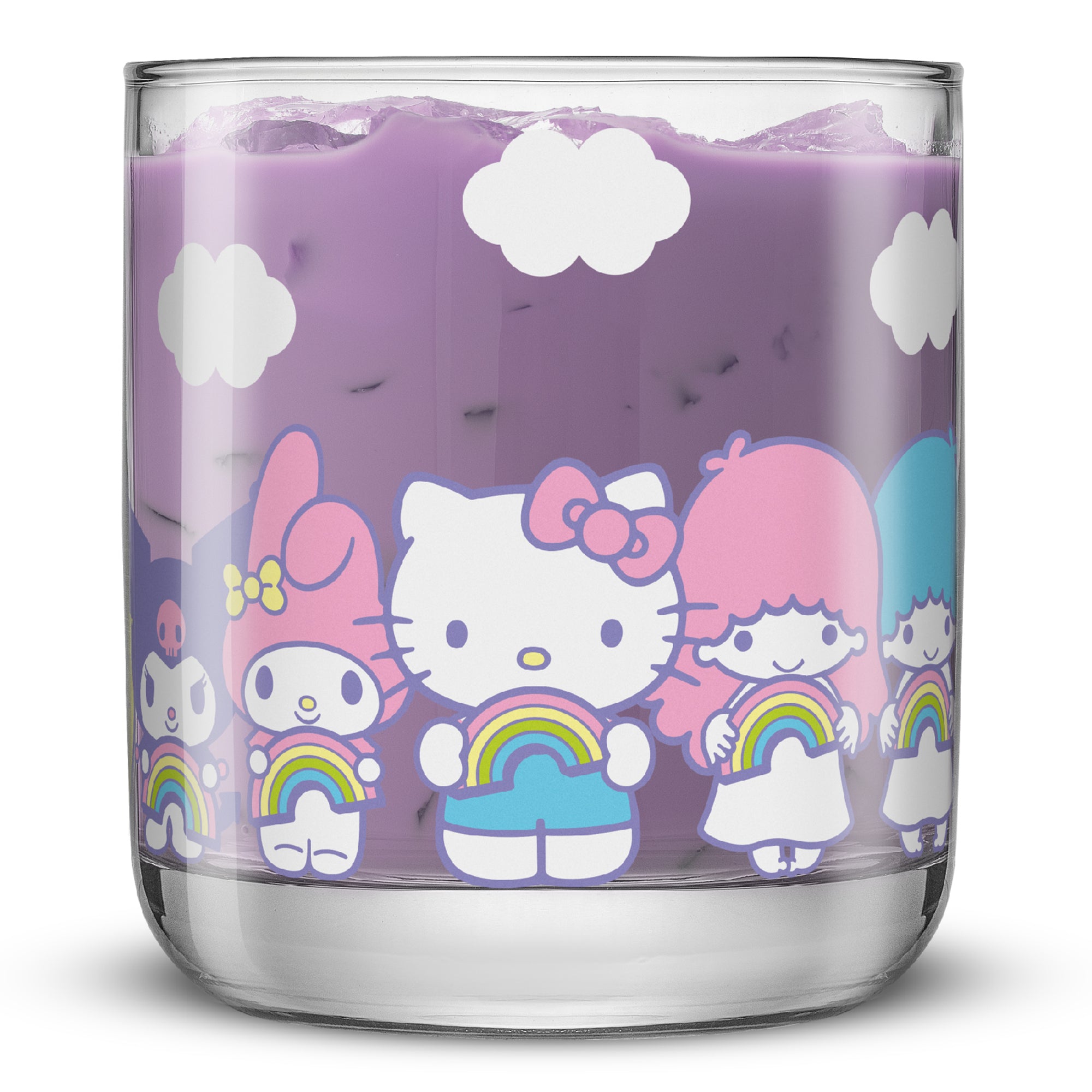 JoyJolt Hello Kitty Rainbow verre court lot 4 30 cl