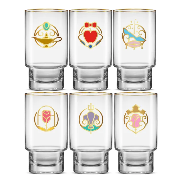 JoyJolt Disney Princess verres hauts 16 oz lot de 6 doré