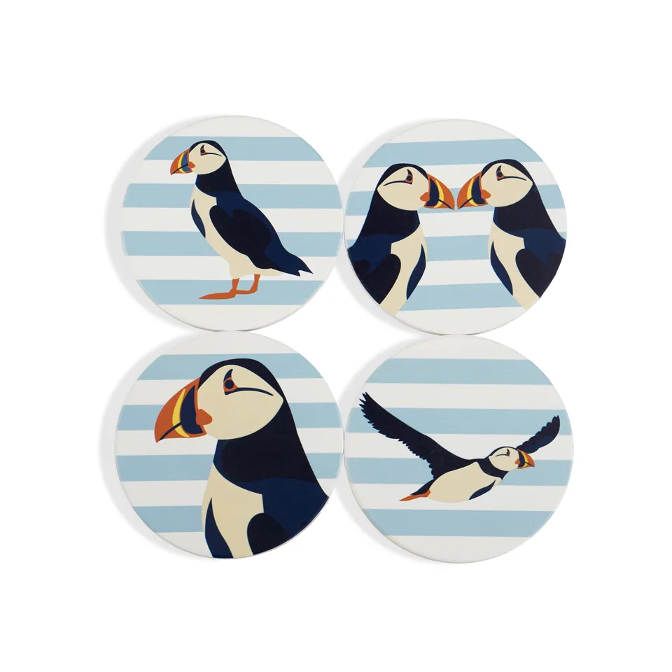 HMB RSPB Puffin dessous de verre céramique x4 bleu