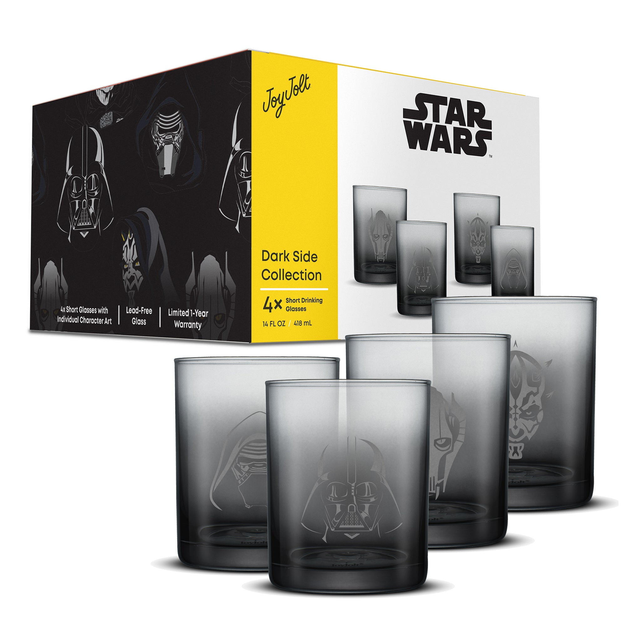 Star Wars Dark Side verre à whisky 41 cl lot de 4 vilains