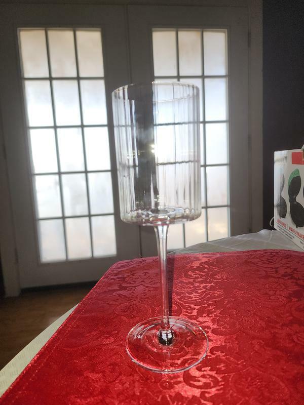 JoyJolt Elle verre vin rouge 48 cl lot de 2 strié